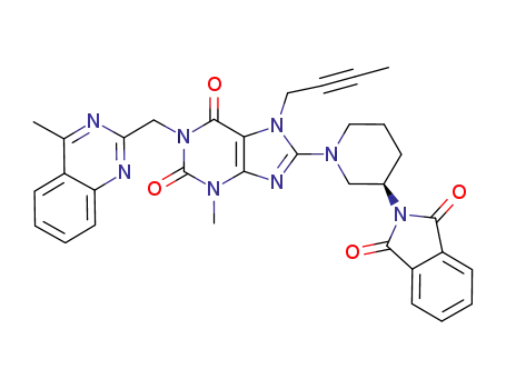 (R)-7-(but-2-yn-1-yl)-8-(3-(1,3-dioxoisoindolin-2-yl)piperidin-1-yl)-3-methyl-1-((4-methylquinazolin-2-yl)methyl)-3,7-dihydro-1H-purine2,6-dione